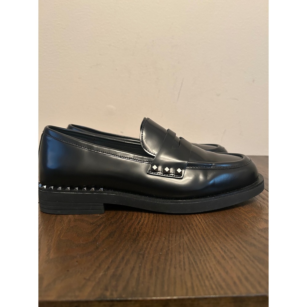 ASH Whisper Studded Round Toe Loafers Black Women's US 9 EU 39